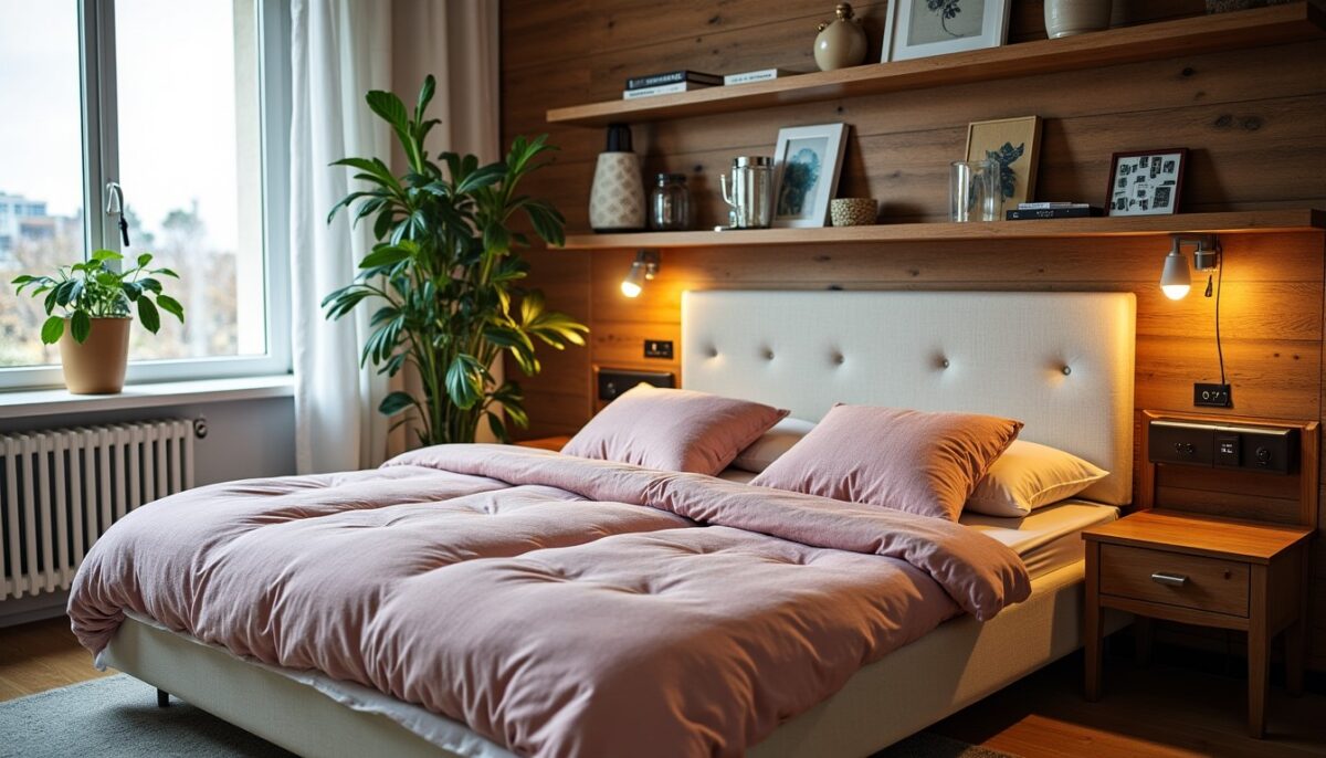 Tête de lit astucieuse : gagnez de l'espace grâce aux rangements intégrés