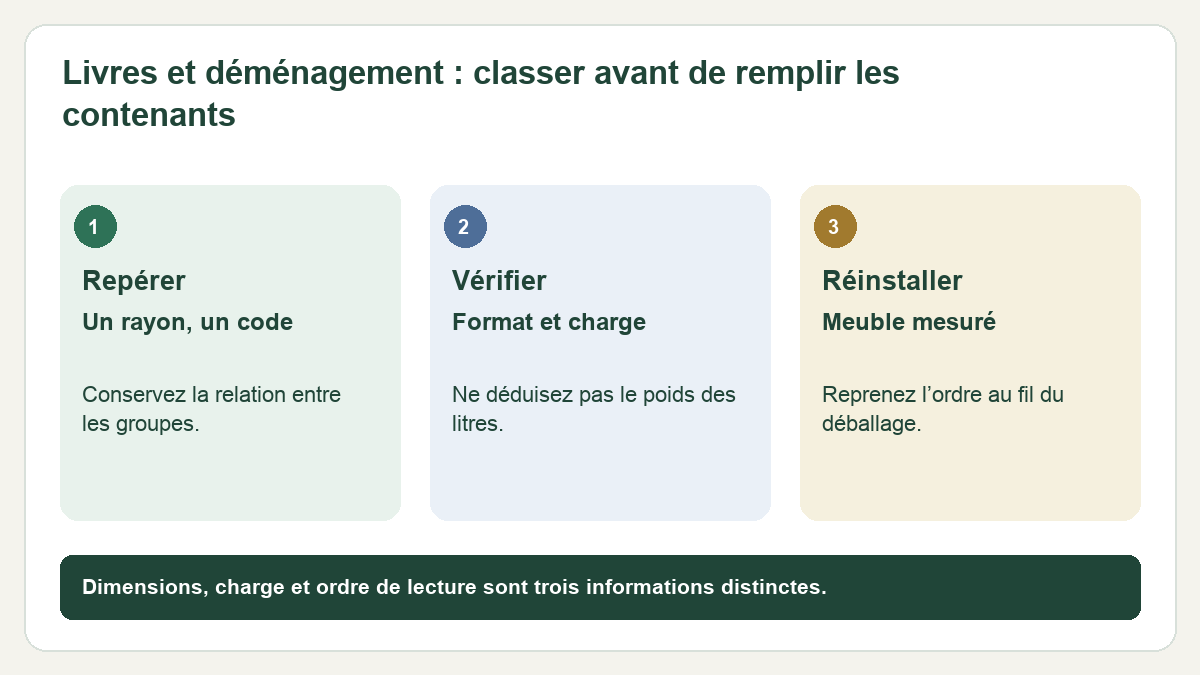 Livres et déménagement : classer avant de remplir les contenants